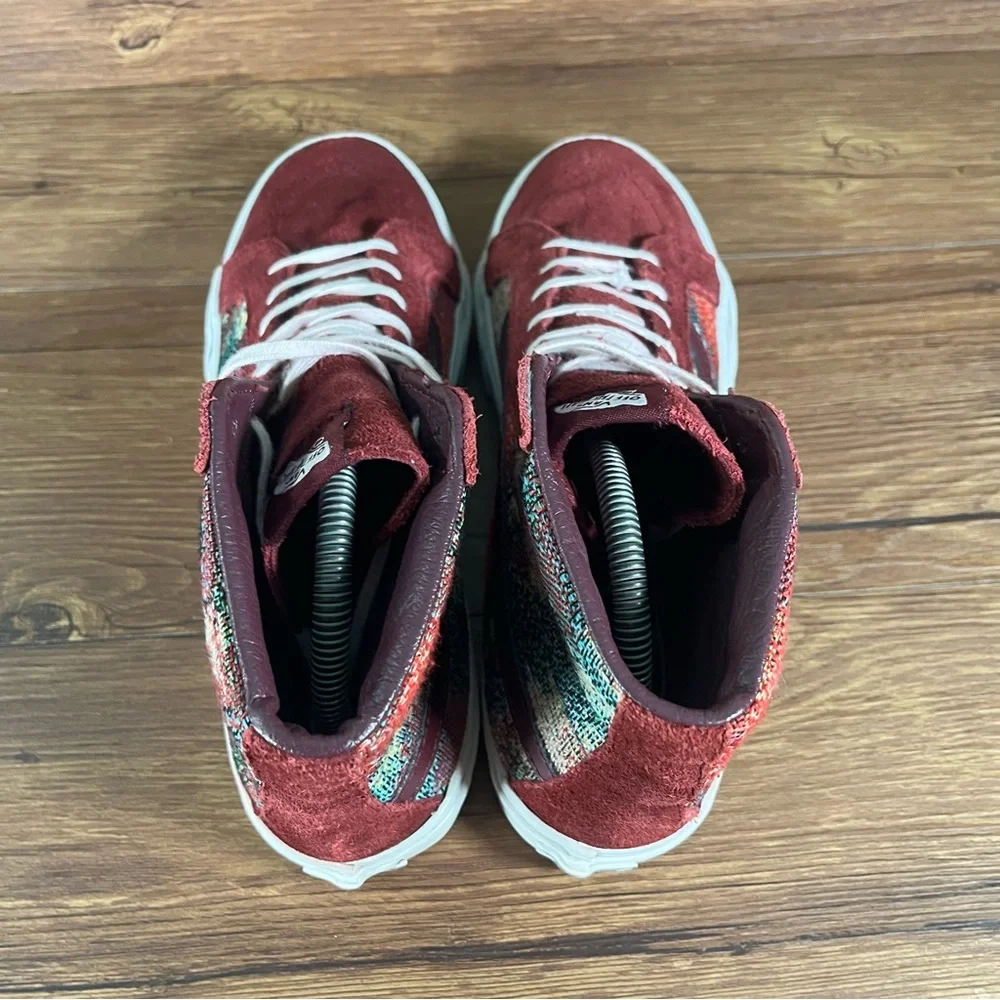 VANS SK8-Hi‎ Red Suede Sneakers Women’s Size 9.5 Lace Up Shoes